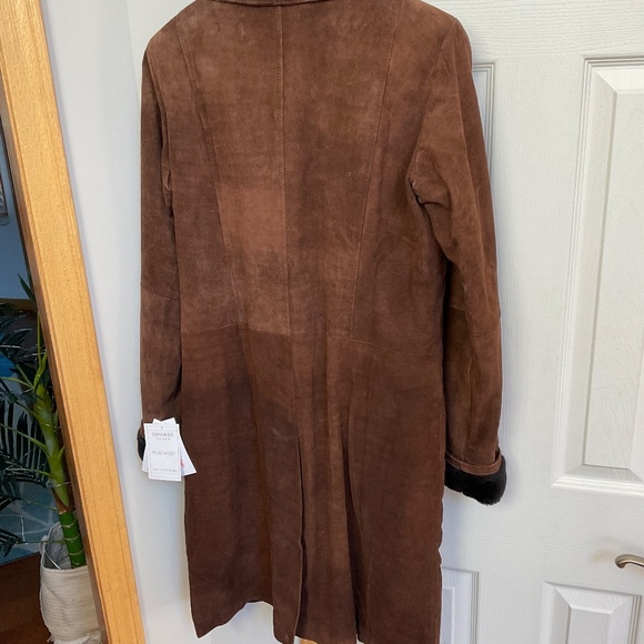 Womens Suede Coat - Picture 2 of 3